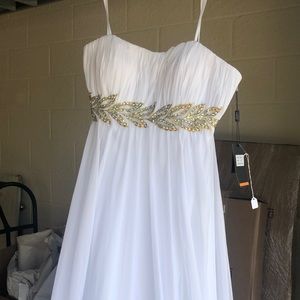 La Femme White/Gold size 12 dress.